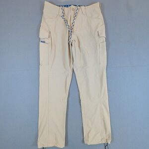 AFTCO Mens Khaki Tan Cargo Fishing Pants Size 32 Quick Dry Technical Utility